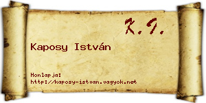 Kaposy István névjegykártya