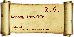 Kaposy István névjegykártya